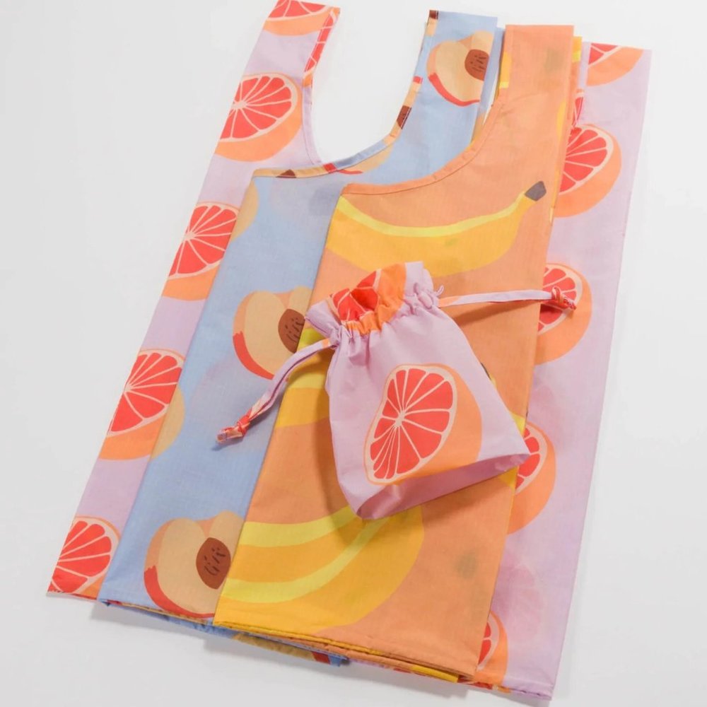 NWT Standard Baggu Set - Archive Fruits (Peach, Grapefruit, Banana) - Picture 1 of 11